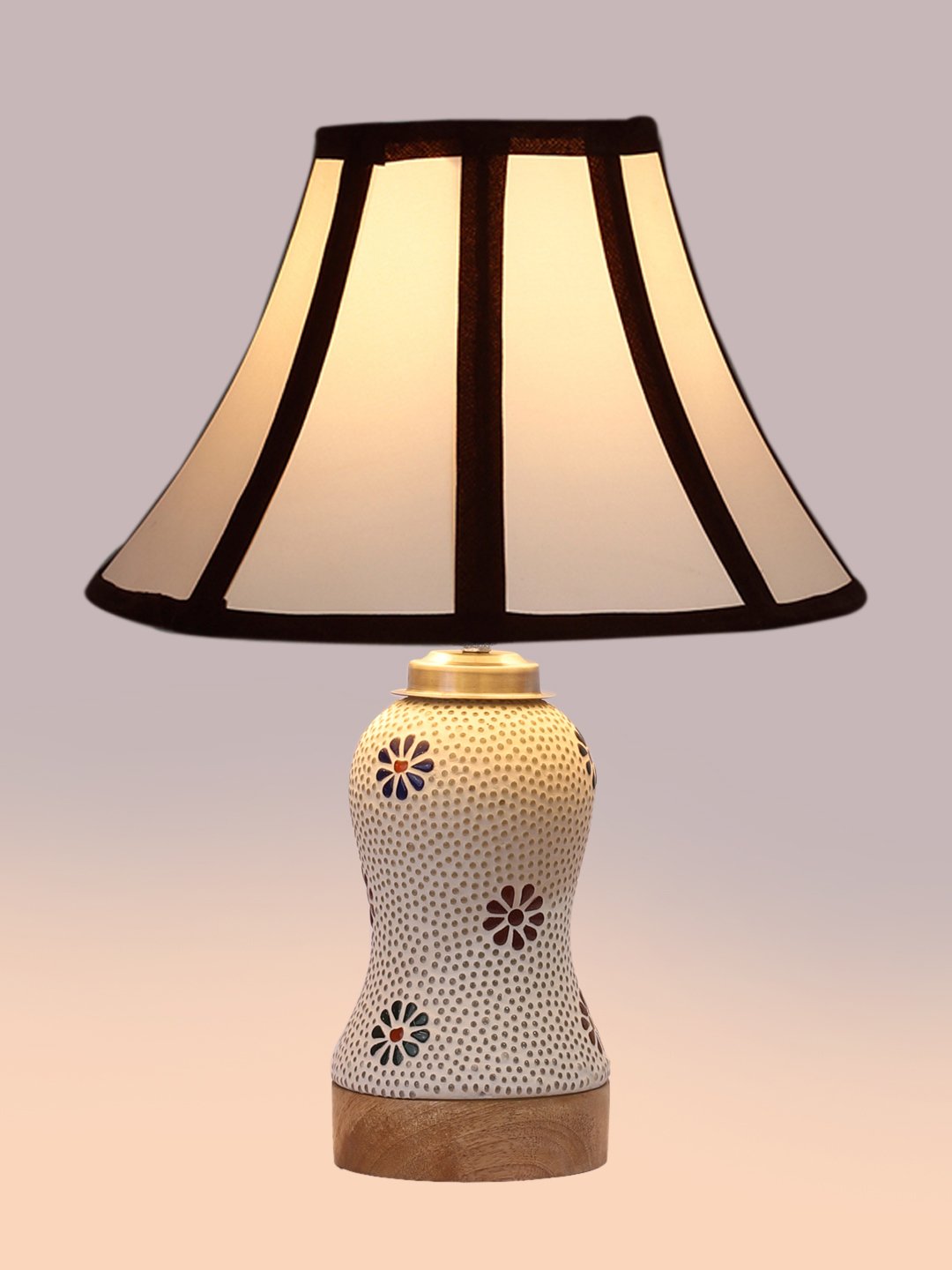 Ambika Home Multicolor Cotton Mosaic Glass Table Lamp | Decorative Bedside Lamp for Bedroom, Living Room, Hall, Hotel, Café, Restaurant, Office & Study Room | E27 Compatible - Image 6
