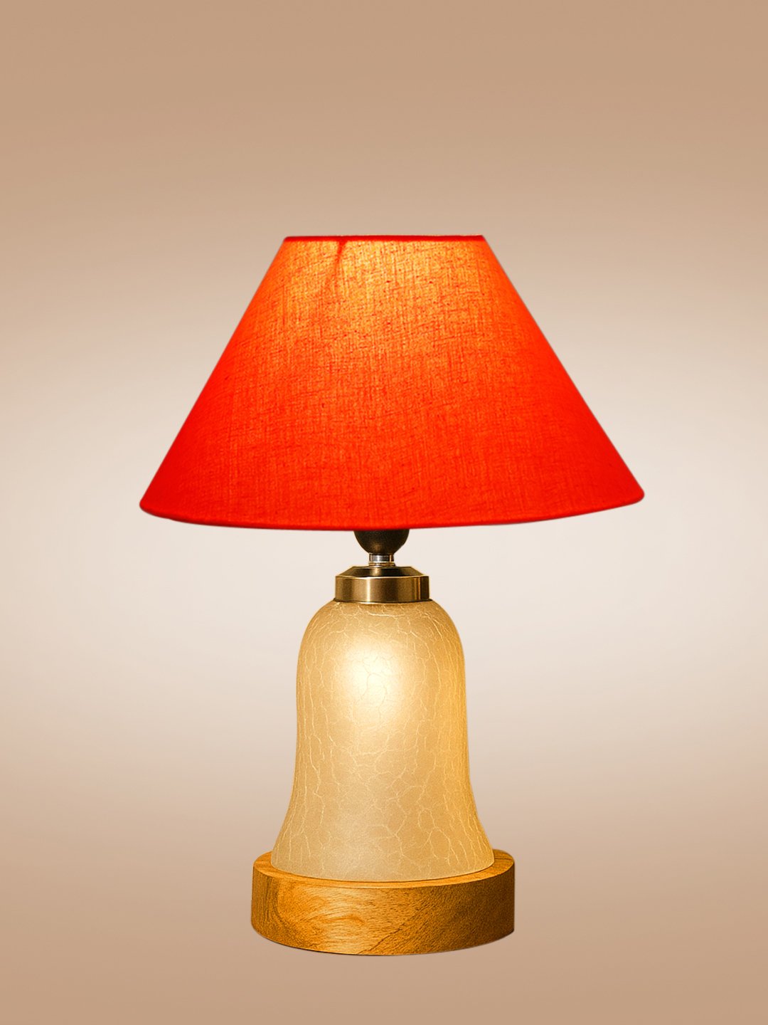 Ambika Home Orange Cotton Milky Crinkle Table Lamp | Decorative Bedside Lamp for Bedroom, Living Room, Hall, Hotel, Café, Restaurant, Office & Study Room | E27 Compatible - Image 6