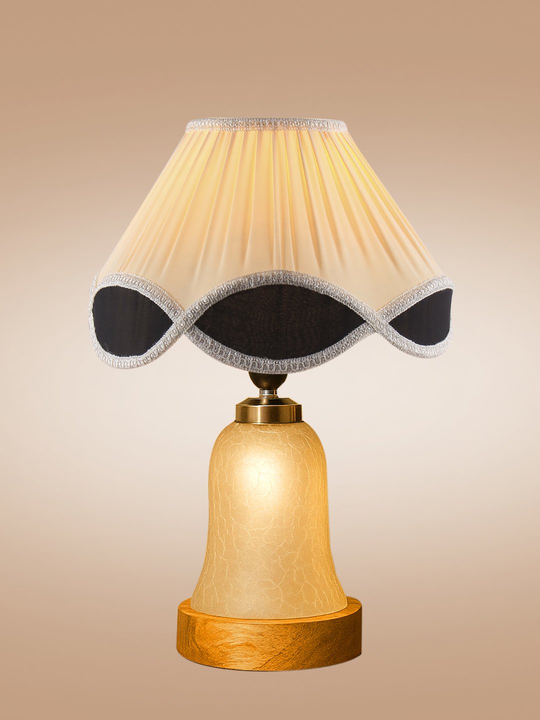 Ambika Home Multicolor Cotton Milky Crinkle Table Lamp | Decorative Bedside Lamp for Bedroom, Living Room, Hall, Hotel, Café, Restaurant, Office & Study Room | E27 Compatible - Image 6