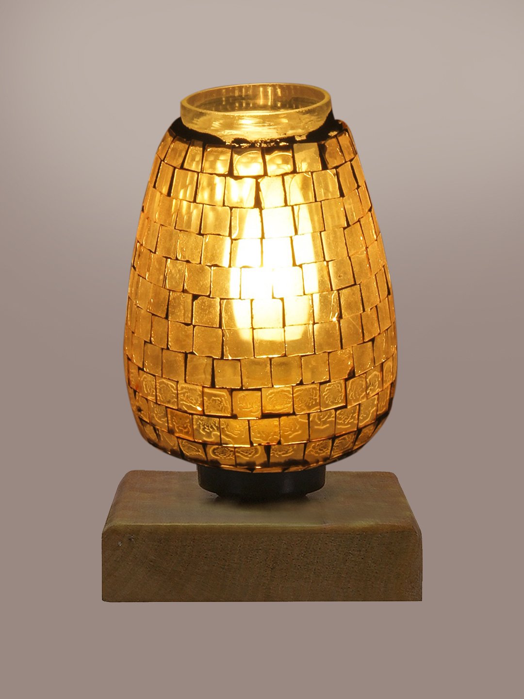 Ambika Home Bohemia Mosaic Multicolor Mosaic Glass Table Lamp with Wooden Base | Premium Bedside Lamp for Bedroom, Living Room, Hall, Hotel, Café, Restaurant & Office | E27 Compatible - Image 5