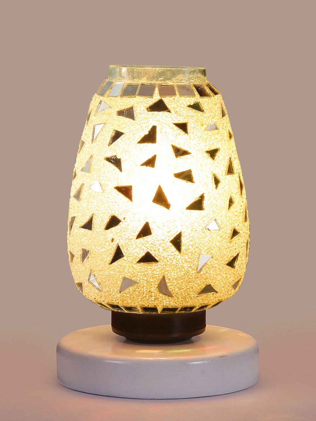 Ambika Home Aurelia Mosaic Multicolor Mosaic Glass Table Lamp with Wooden Base | Premium Bedside Lamp for Bedroom, Living Room, Hall, Hotel, Café, Restaurant & Office | E27 Compatible - Image 6