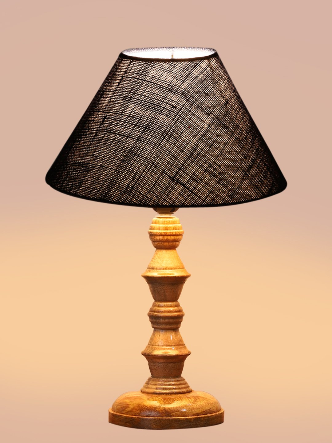 Ambika Home Blue Jute Wooden Table Lamp | Decorative Bedside Lamp for Bedroom, Living Room, Hall, Hotel, Café, Restaurant, Office & Study Room | E27 Compatible - Image 6