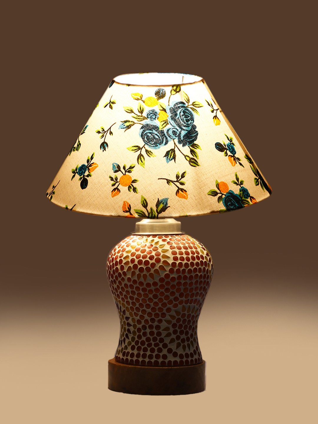 Ambika Home Multicolor Cotton Mosaic Glass Table Lamp | Decorative Bedside Lamp for Bedroom, Living Room, Hall, Hotel, Café, Restaurant, Office & Study Room | E27 Compatible - Image 7