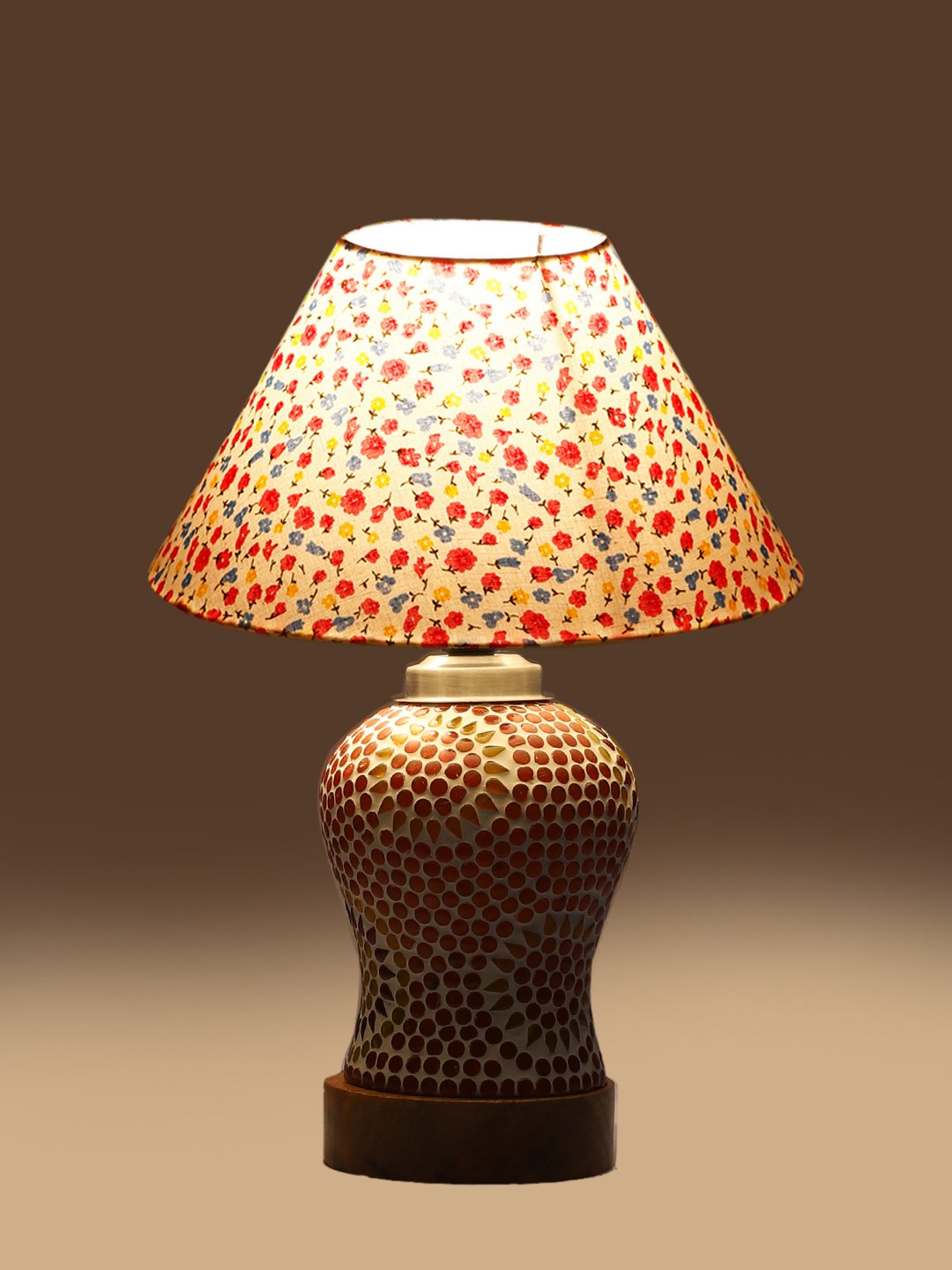 Ambika Home Multicolor Cotton Mosaic Glass Table Lamp | Decorative Bedside Lamp for Bedroom, Living Room, Hall, Hotel, Café, Restaurant, Office & Study Room | E27 Compatible - Image 7