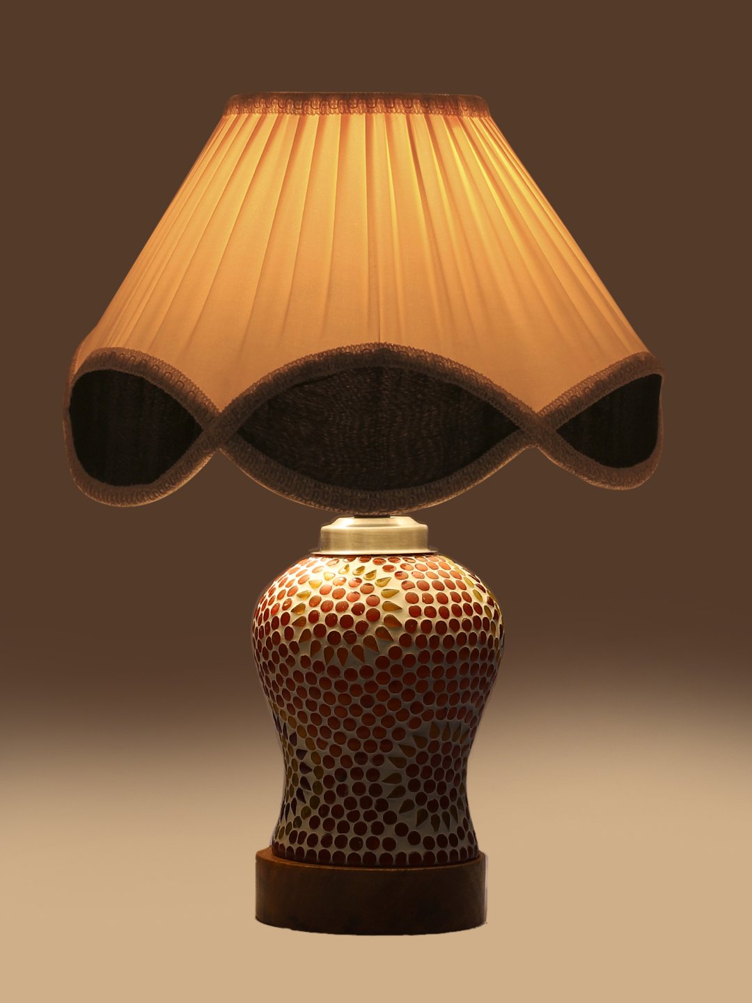 Ambika Home Multicolor Jute Mosaic Glass Table Lamp | Decorative Bedside Lamp for Bedroom, Living Room, Hall, Hotel, Café, Restaurant, Office & Study Room | E27 Compatible - Image 7