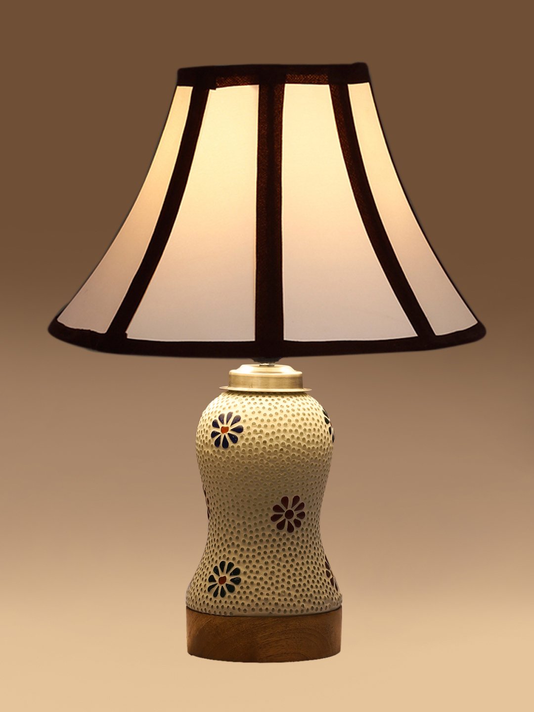 Ambika Home Multicolor Cotton Mosaic Glass Table Lamp | Decorative Bedside Lamp for Bedroom, Living Room, Hall, Hotel, Café, Restaurant, Office & Study Room | E27 Compatible - Image 7
