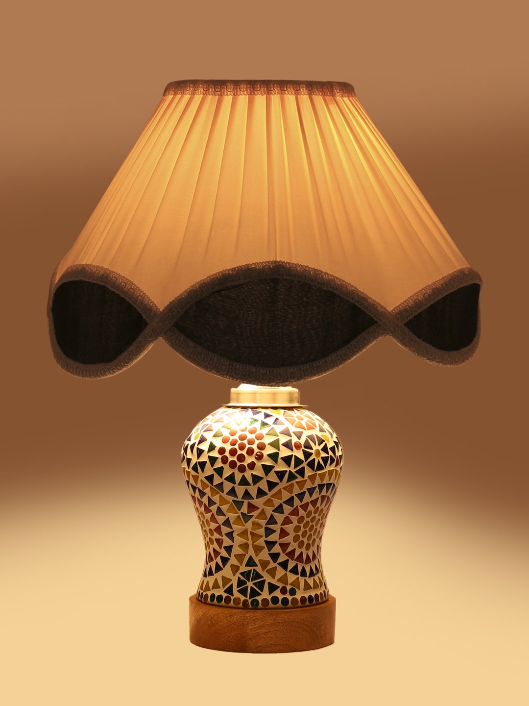 Ambika Home Multicolor Jute Mosaic Glass Table Lamp | Decorative Bedside Lamp for Bedroom, Living Room, Hall, Hotel, Café, Restaurant, Office & Study Room | E27 Compatible - Image 7