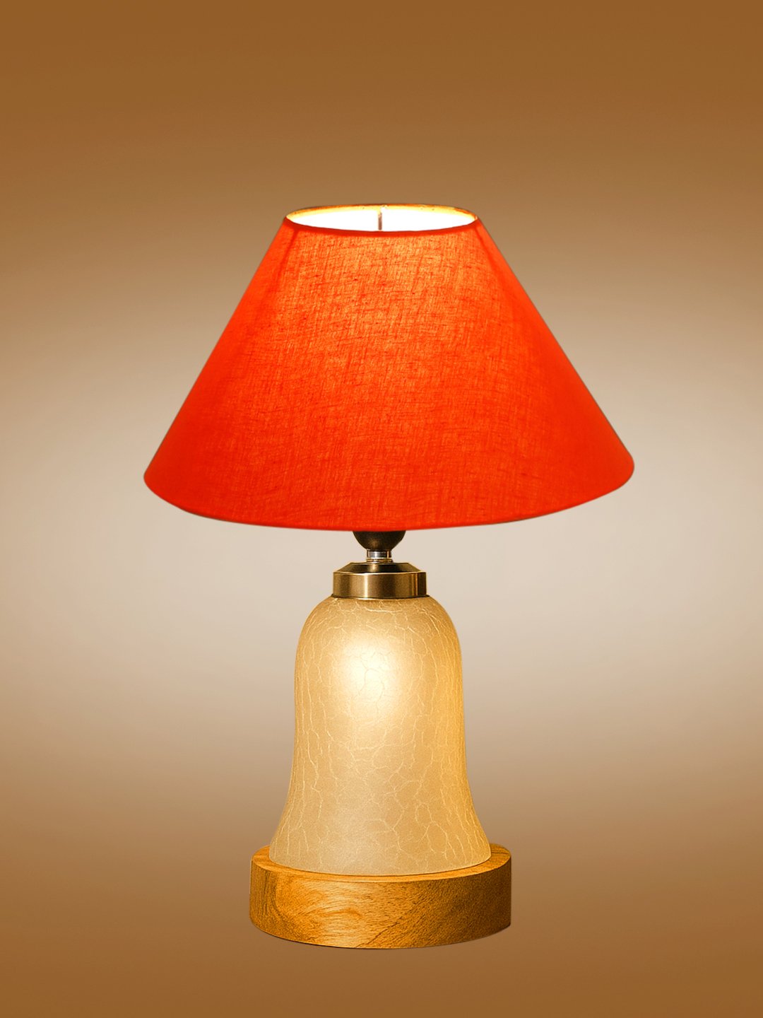 Ambika Home Orange Cotton Milky Crinkle Table Lamp | Decorative Bedside Lamp for Bedroom, Living Room, Hall, Hotel, Café, Restaurant, Office & Study Room | E27 Compatible - Image 7