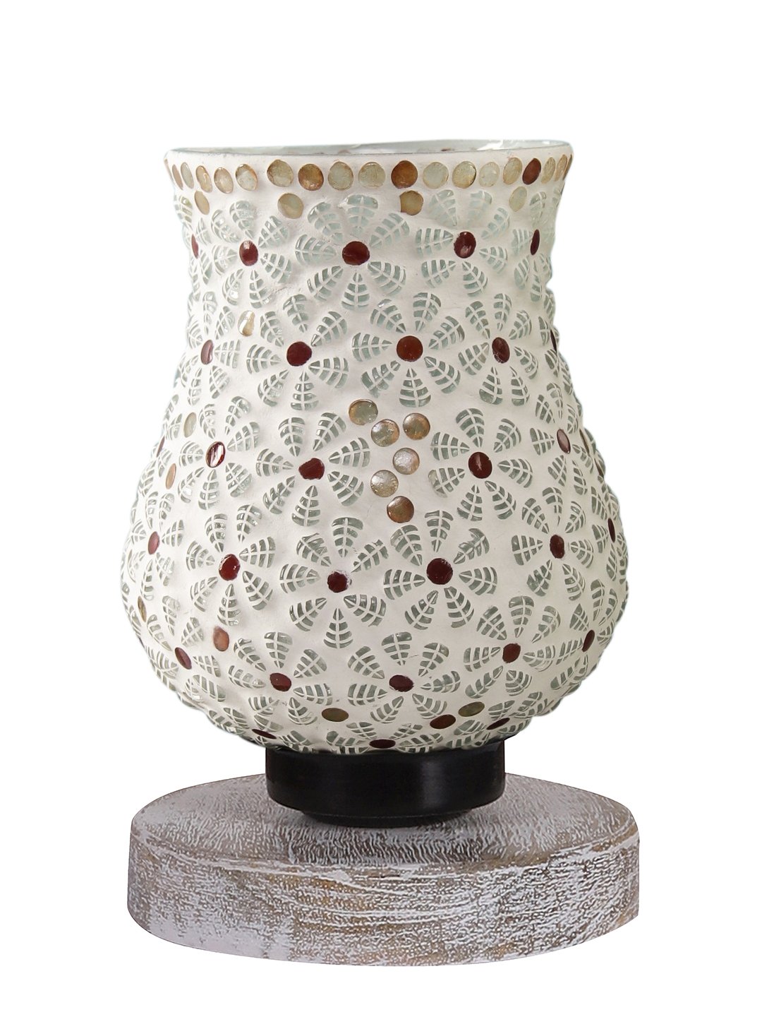 Ambika Home Aurora Mosaic Multicolor Mosaic Glass Table Lamp with Wooden Base | Premium Bedside Lamp for Bedroom, Living Room, Hall, Hotel, Café, Restaurant & Office | E27 Compatible - Image 7