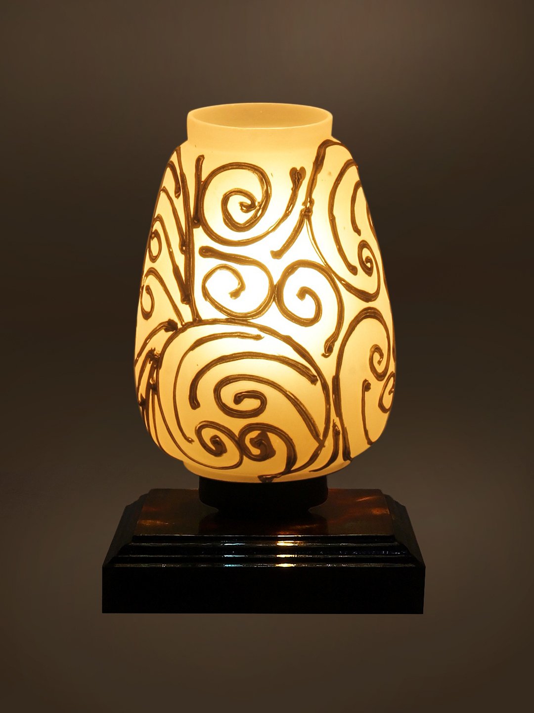 Ambika Home Bohemia Mosaic Multicolor Mosaic Glass Table Lamp with Wooden Base | Premium Bedside Lamp for Bedroom, Living Room, Hall, Hotel, Café, Restaurant & Office | E27 Compatible - Image 7