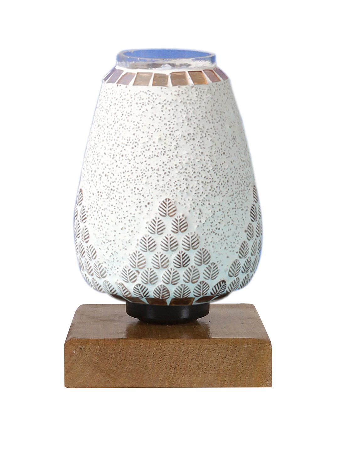 Ambika Home Nordic Mosaic Multicolor Mosaic Glass Table Lamp with Wooden Base | Premium Bedside Lamp for Bedroom, Living Room, Hall, Hotel, Café, Restaurant & Office | E27 Compatible - Image 6