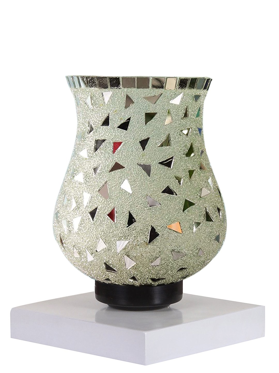 Ambika Home Nordic Mosaic Multicolor Mosaic Glass Table Lamp with Wooden Base | Premium Bedside Lamp for Bedroom, Living Room, Hall, Hotel, Café, Restaurant & Office | E27 Compatible - Image 8