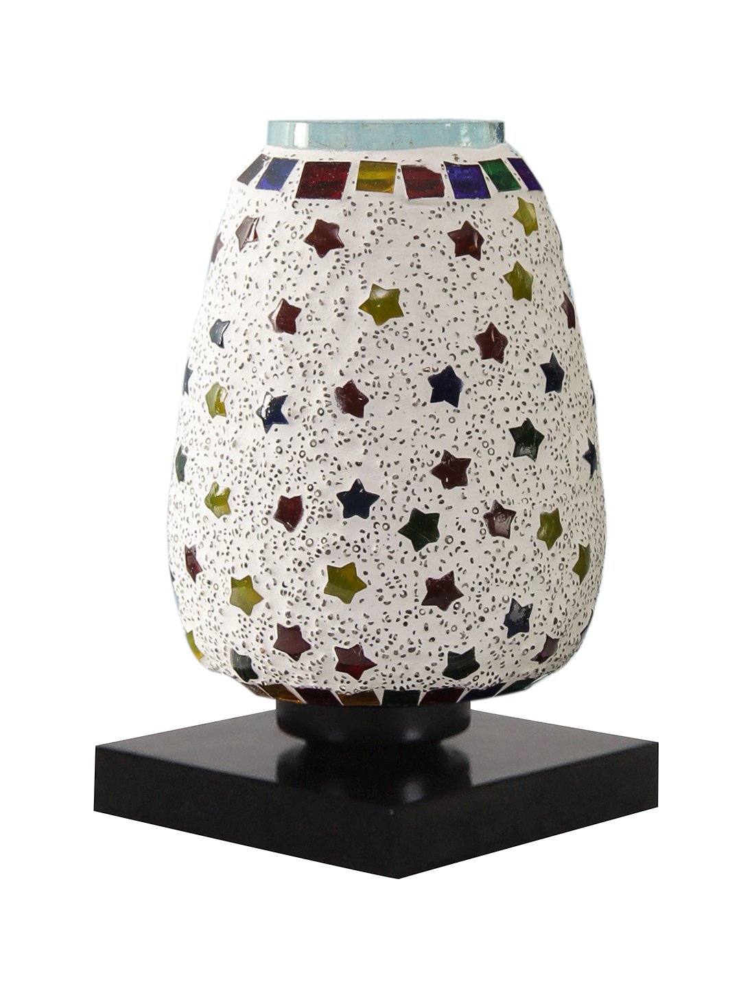 Ambika Home Solara Mosaic Multicolor Mosaic Glass Table Lamp with Wooden Base | Premium Bedside Lamp for Bedroom, Living Room, Hall, Hotel, Café, Restaurant & Office | E27 Compatible - Image 7