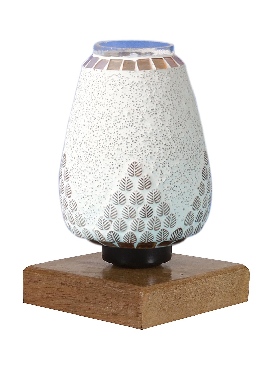 Ambika Home Nordic Mosaic Multicolor Mosaic Glass Table Lamp with Wooden Base | Premium Bedside Lamp for Bedroom, Living Room, Hall, Hotel, Café, Restaurant & Office | E27 Compatible - Image 7