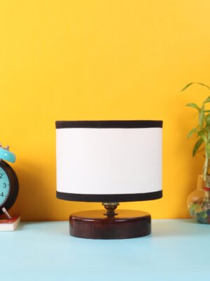 Ambika Home Lumina Collection Multicolor Gola Table Lamp with Wooden Base | Premium Decorative Bedside Lamp for Bedroom, Living Room, Hall, Hotel, Café, Restaurant & Office | E27 Compatible