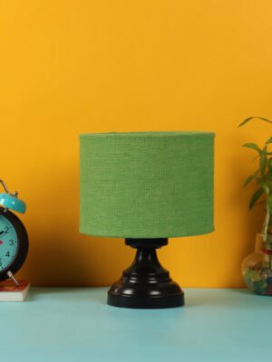Ambika Home Heritage Collection Green Gola Table Lamp with Iron Base Powder Coated | Premium Decorative Bedside Lamp for Bedroom, Living Room, Hall, Hotel, CafÃ©, Restaurant & Office | E27 Compatible