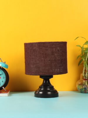 Ambika Home Artisan Collection Brown Gola Table Lamp with Iron Base Powder Coated | Premium Decorative Bedside Lamp for Bedroom, Living Room, Hall, Hotel, CafÃ©, Restaurant & Office | E27 Compatible