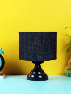 Ambika Home Royale Collection Black Gola Table Lamp with Iron Base Powder Coated | Premium Decorative Bedside Lamp for Bedroom, Living Room, Hall, Hotel, CafÃ©, Restaurant & Office | E27 Compatible