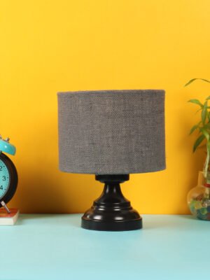 Ambika Home Bohemia Collection Grey Gola Table Lamp with Iron Base Powder Coated | Premium Decorative Bedside Lamp for Bedroom, Living Room, Hall, Hotel, CafÃ©, Restaurant & Office | E27 Compatible