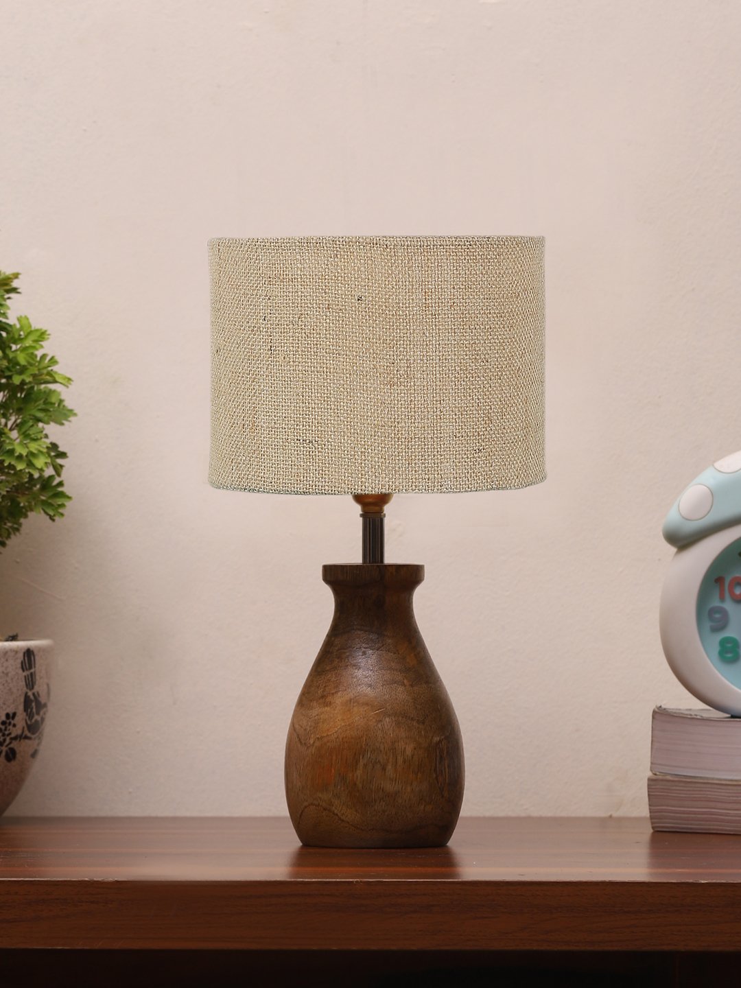 Ambika Home Nordic Collection Beige Shade Table Lamp | Premium Decorative Bedside Lamp for Bedroom, Living Room, Hall, Hotel, Café, Restaurant, Office & Study Room | E27 Compatible