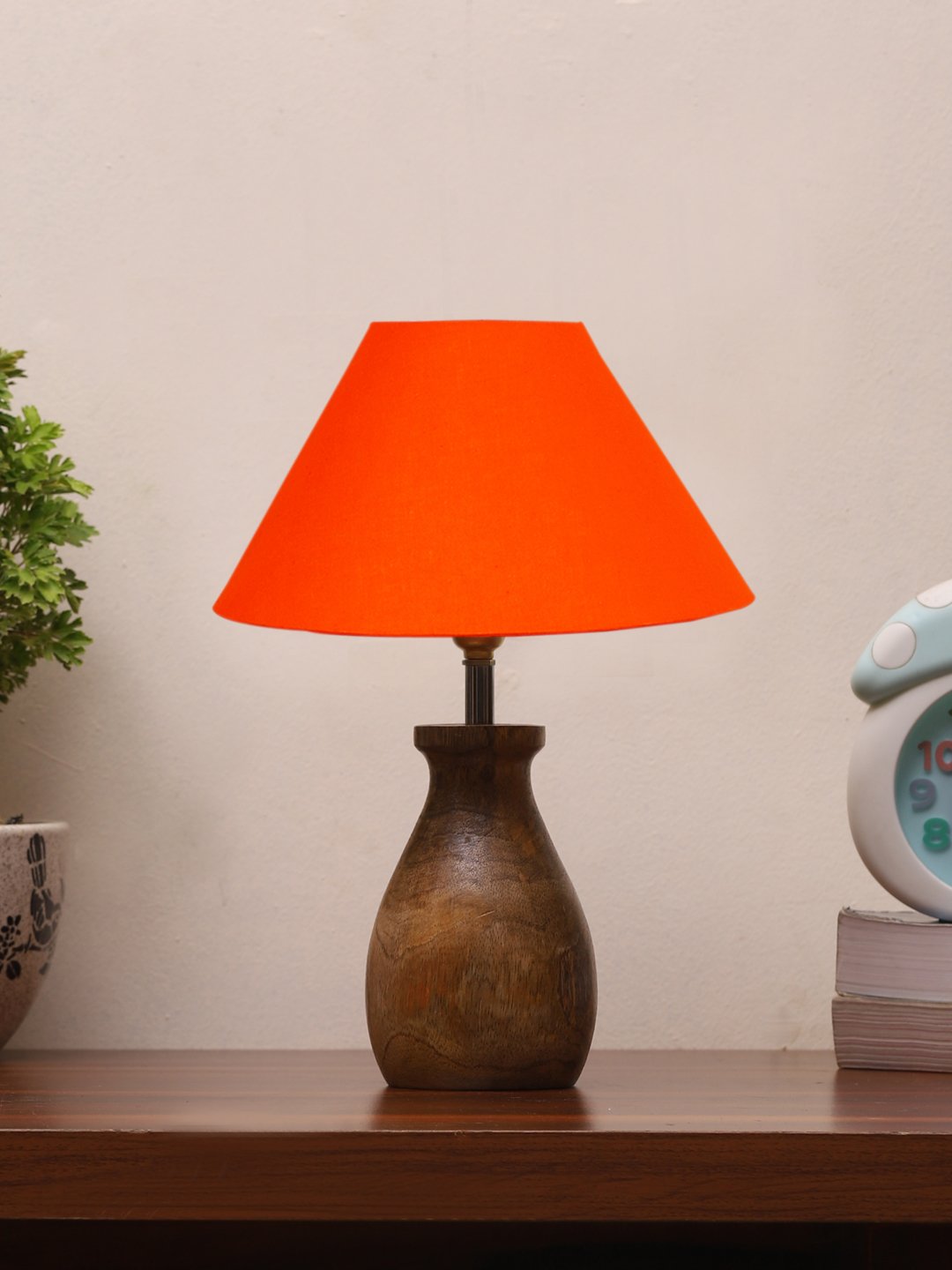 Ambika Home Bohemia Collection Orange Shade Table Lamp | Premium Decorative Bedside Lamp for Bedroom, Living Room, Hall, Hotel, Café, Restaurant, Office & Study Room | E27 Compatible
