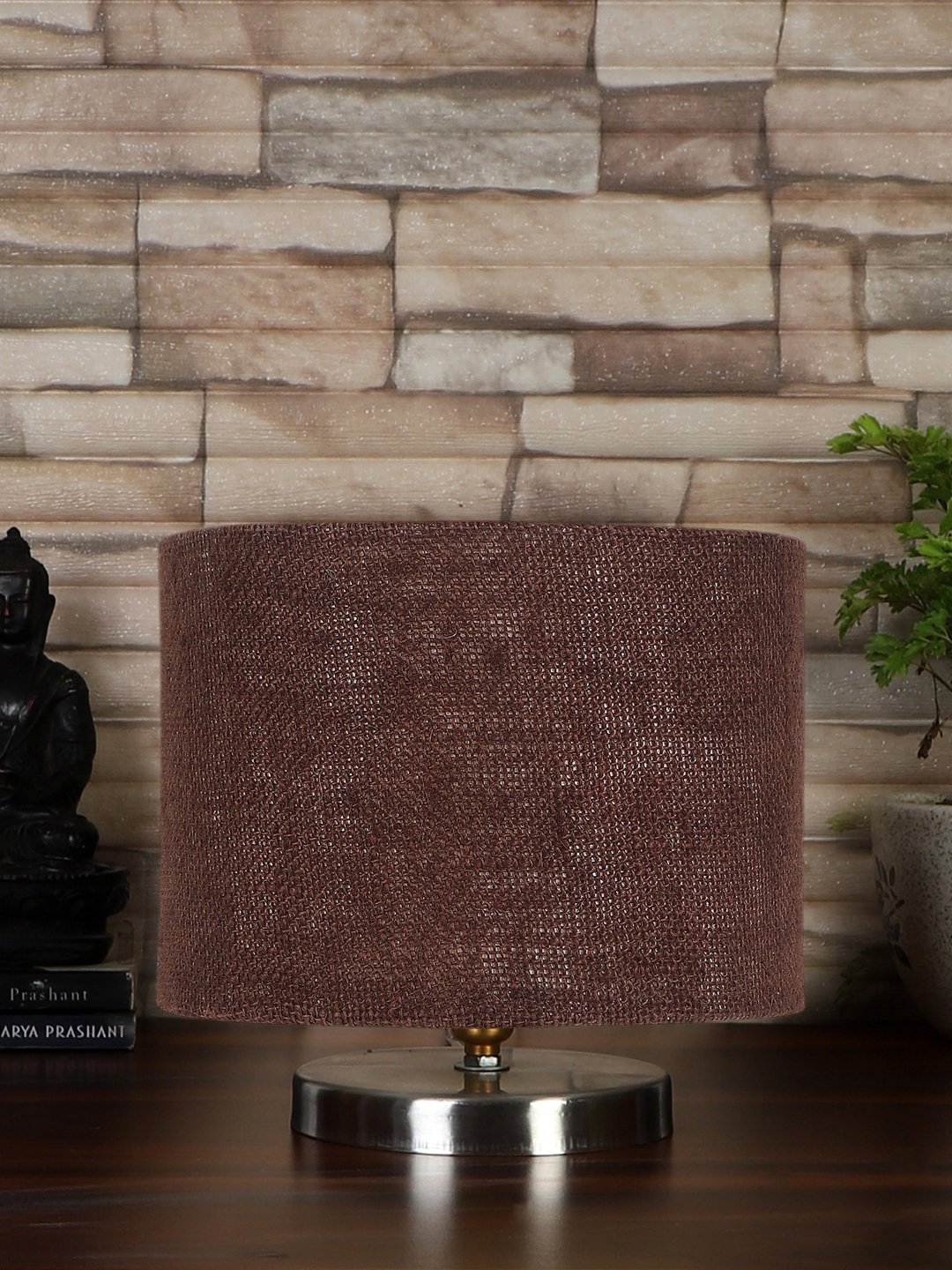 Ambika Home Brown Jute Table Lamp with Steel Base -33