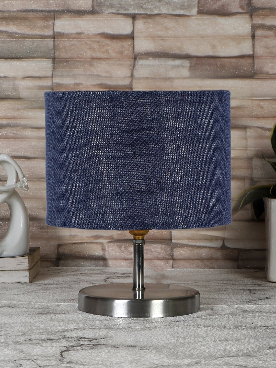 Ambika Home Blue Jute table lamp with Steel Base -68