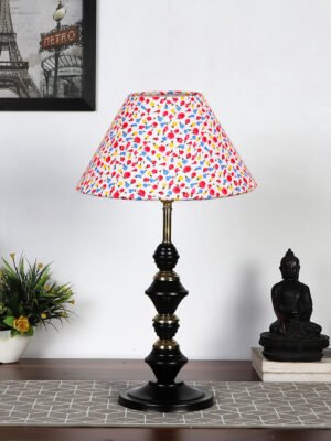 Ambika Home Multicolor  cotton Table lamp with  Iron Base