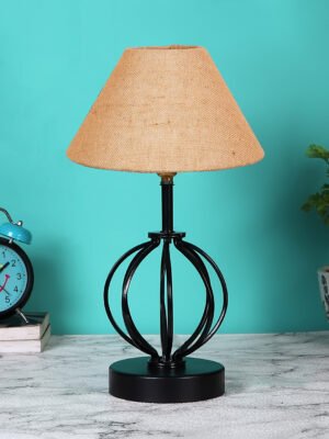 Ambika Home Beige Jute Table lamp with  Iron Base