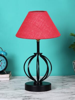 Ambika Home Pink Jute Table lamp with  Iron Base