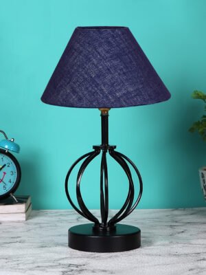 Ambika Home Blue Jute Table lamp with Iron Base