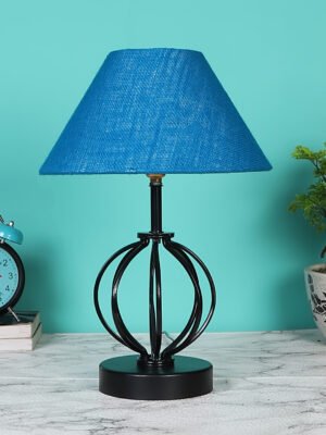 Ambika Home Turquoise Jute Table lamp with Iron Base