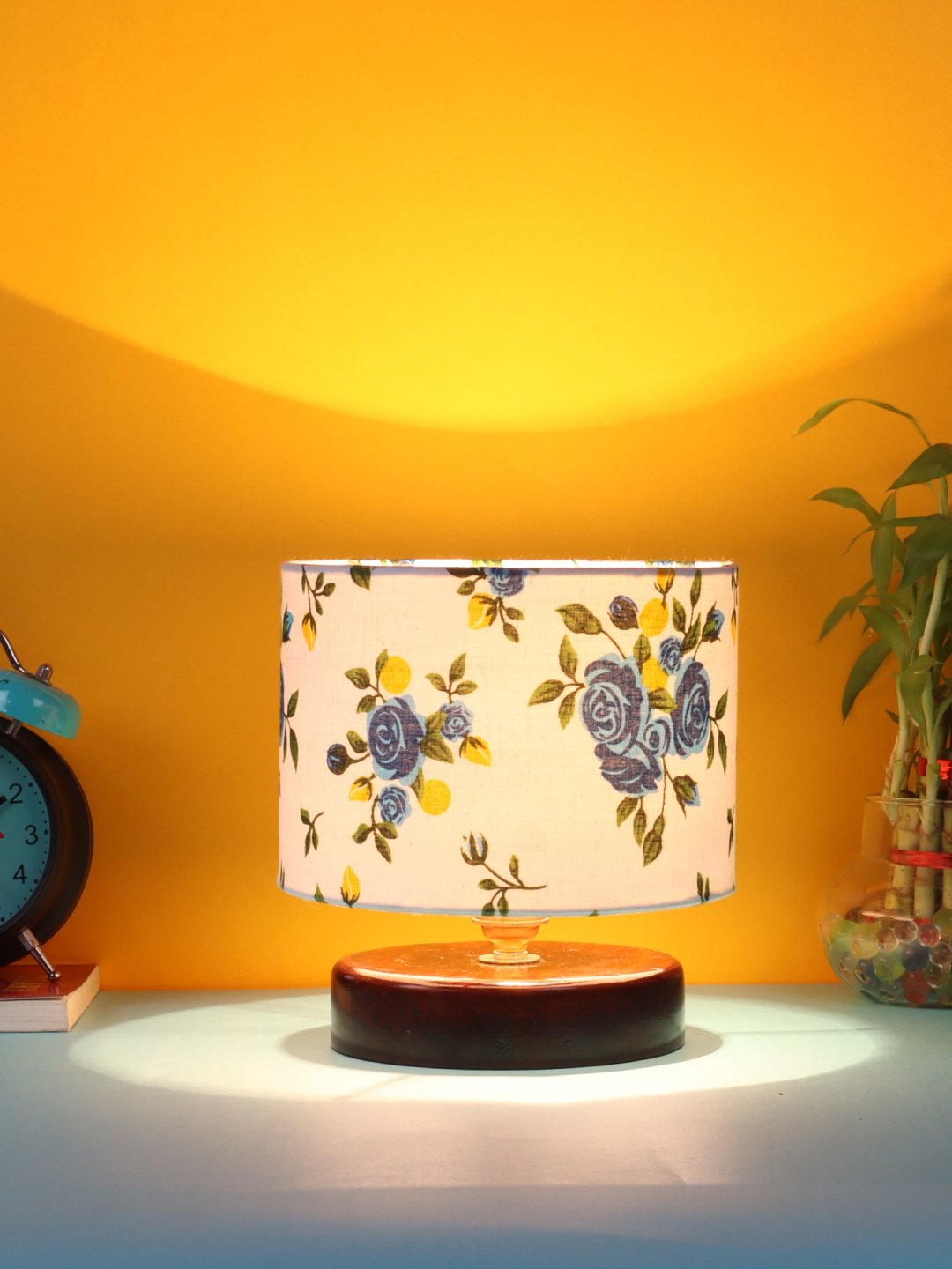 Ambika Home Nordic Collection Multicolor Gola Table Lamp with Wooden Base | Premium Decorative Bedside Lamp for Bedroom, Living Room, Hall, Hotel, Café, Restaurant & Office | E27 Compatible - Image 3