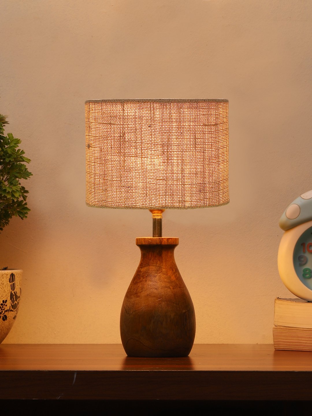 Ambika Home Nordic Collection Beige Shade Table Lamp | Premium Decorative Bedside Lamp for Bedroom, Living Room, Hall, Hotel, Café, Restaurant, Office & Study Room | E27 Compatible - Image 2