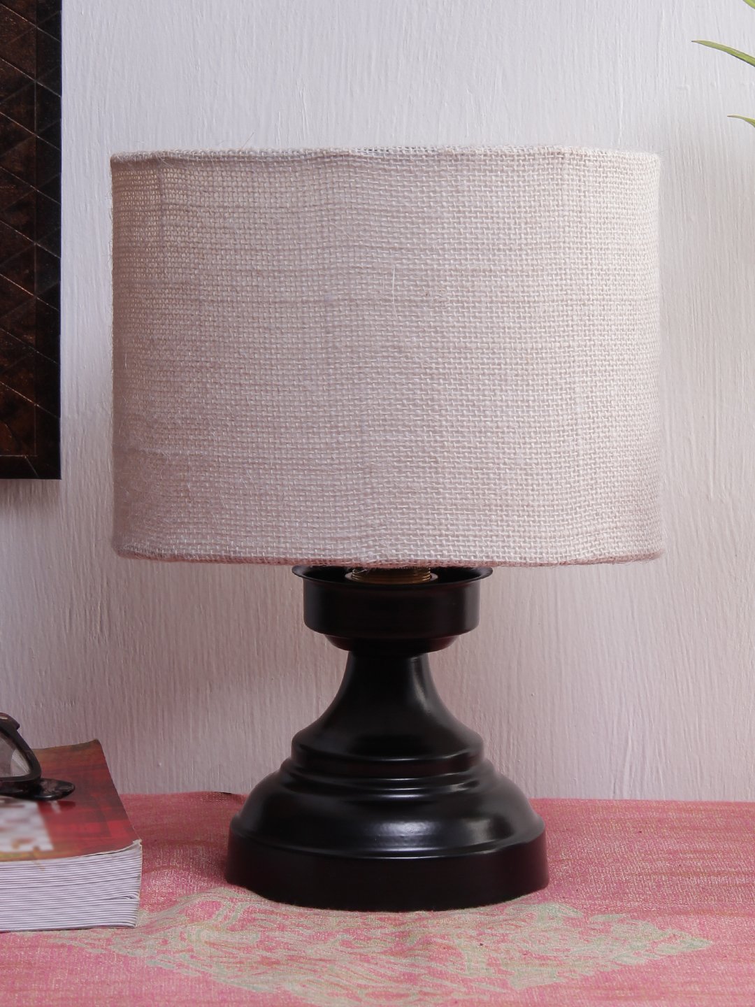 Ambika Home Lumina Collection White Gola Table Lamp with Iron Base Powder Coated | Premium Decorative Bedside Lamp for Bedroom, Living Room, Hall, Hotel, Café, Restaurant & Office | E27 Compatible - Image 2
