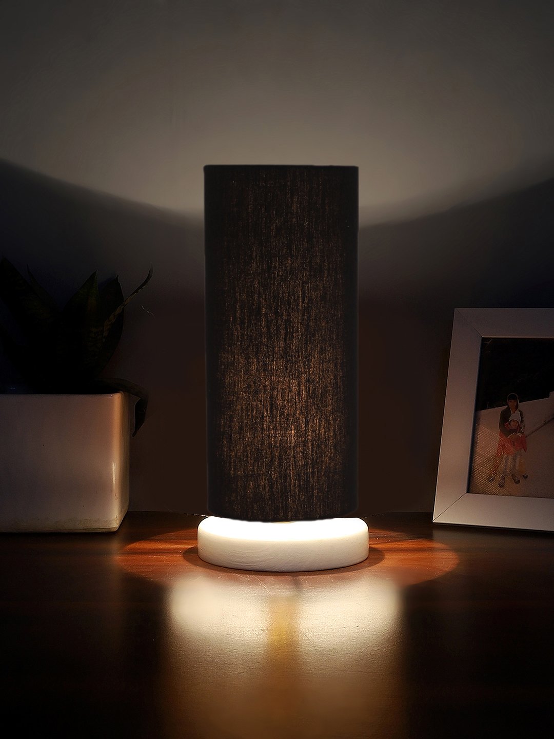 Ambika Home Aura Black Cotton Lamp Shade | Premium Glow Collection for Table Lamp, Floor Lamp, Hotel, Caf? & Home D?cor - Image 2