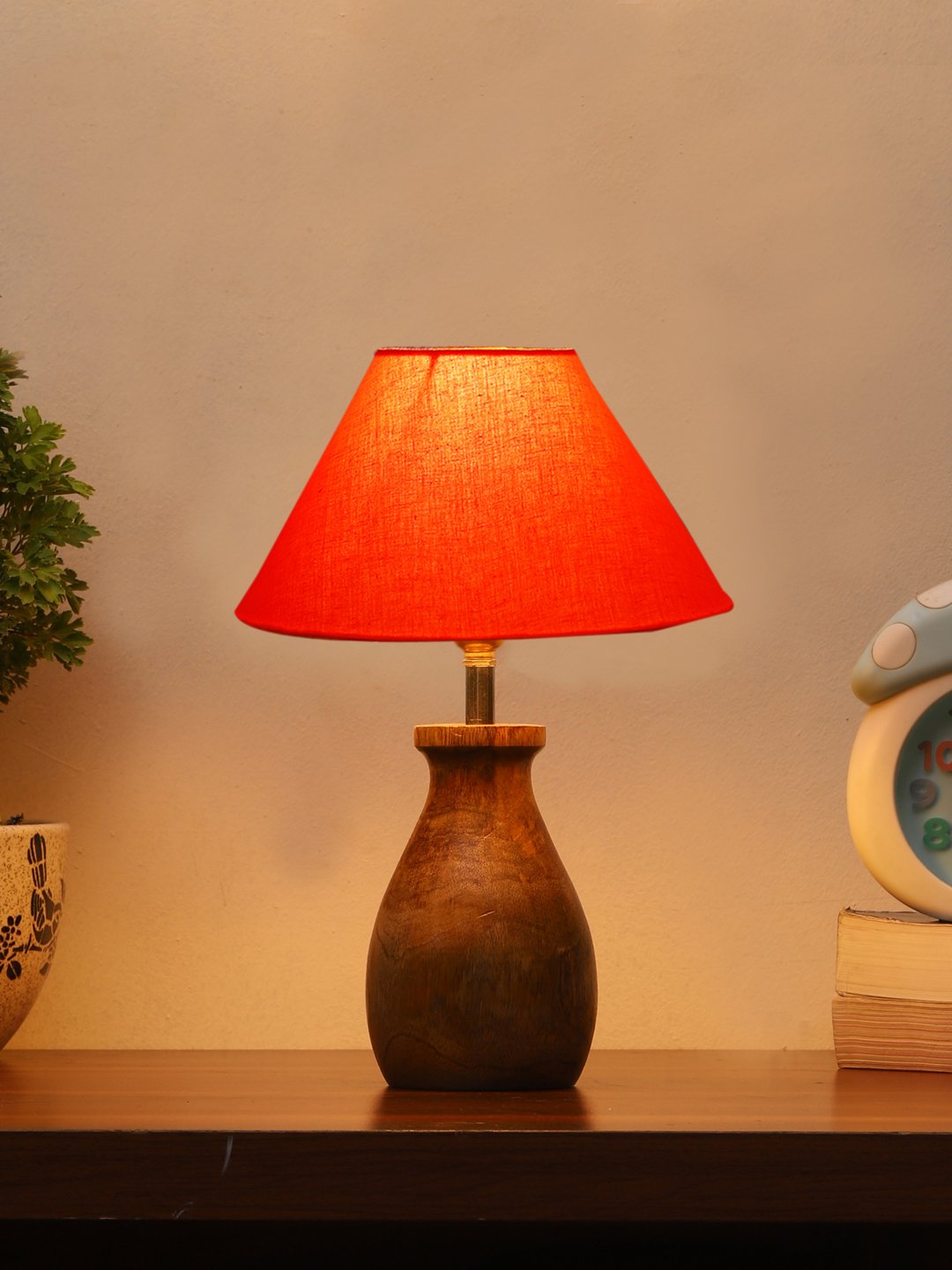 Ambika Home Bohemia Collection Orange Shade Table Lamp | Premium Decorative Bedside Lamp for Bedroom, Living Room, Hall, Hotel, Café, Restaurant, Office & Study Room | E27 Compatible - Image 2