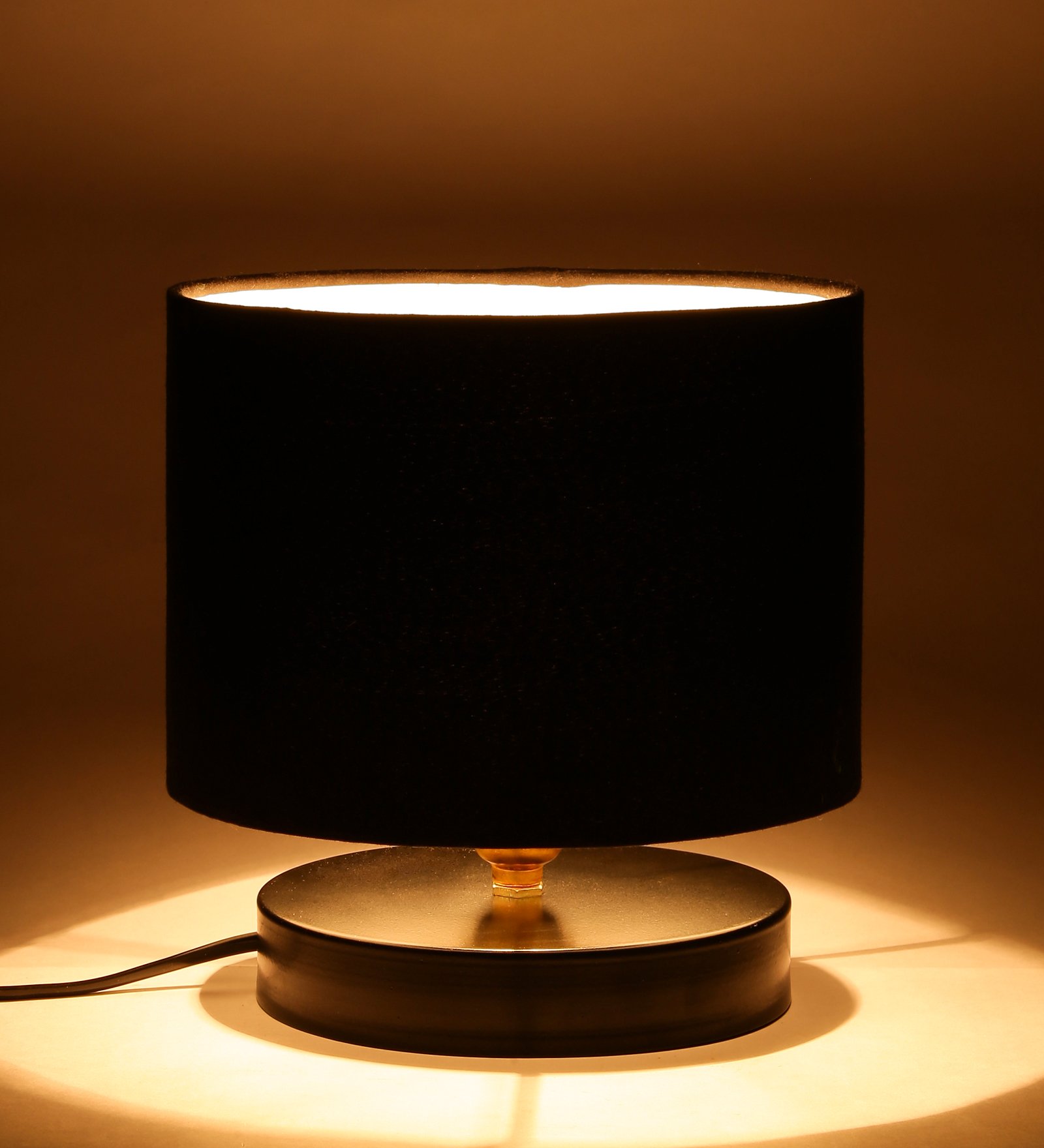 Ambika Home Bohemia Collection Black Gola Table Lamp with Wooden Base | Premium Decorative Bedside Lamp for Bedroom, Living Room, Hall, Hotel, Café, Restaurant & Office | E27 Compatible - Image 3