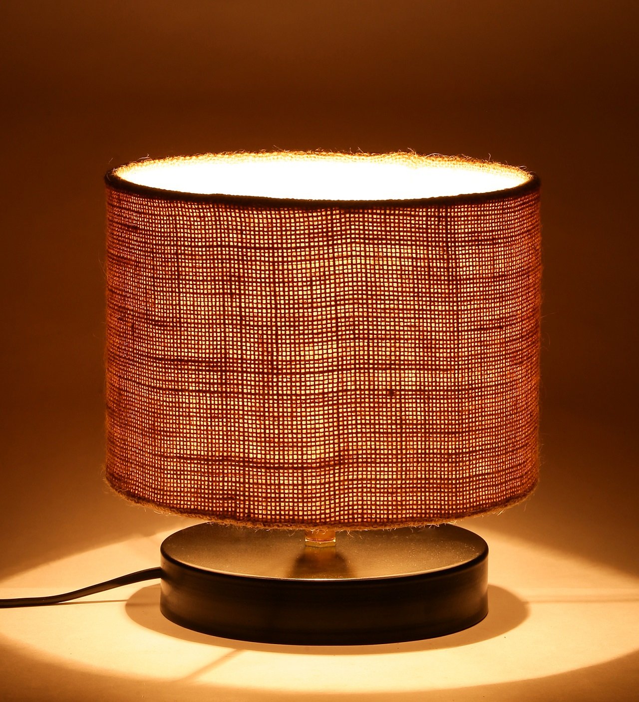 Ambika Home Solara Collection Beige Gola Table Lamp with Wooden Base | Premium Decorative Bedside Lamp for Bedroom, Living Room, Hall, Hotel, Café, Restaurant & Office | E27 Compatible - Image 3