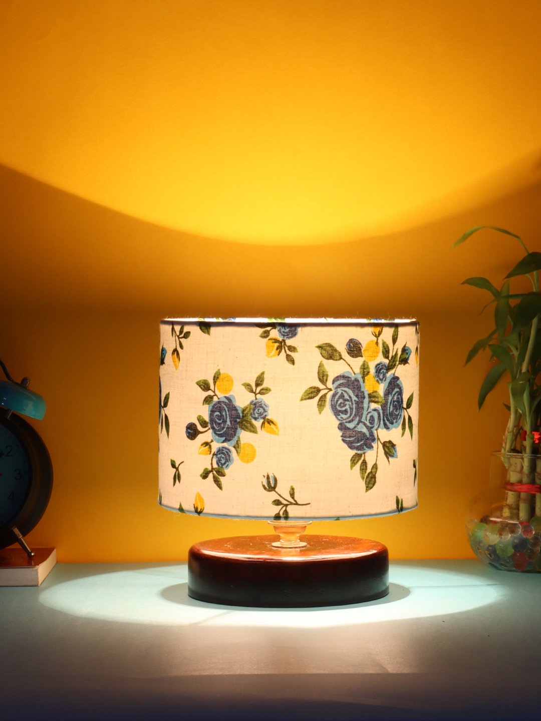 Ambika Home Nordic Collection Multicolor Gola Table Lamp with Wooden Base | Premium Decorative Bedside Lamp for Bedroom, Living Room, Hall, Hotel, Café, Restaurant & Office | E27 Compatible - Image 4