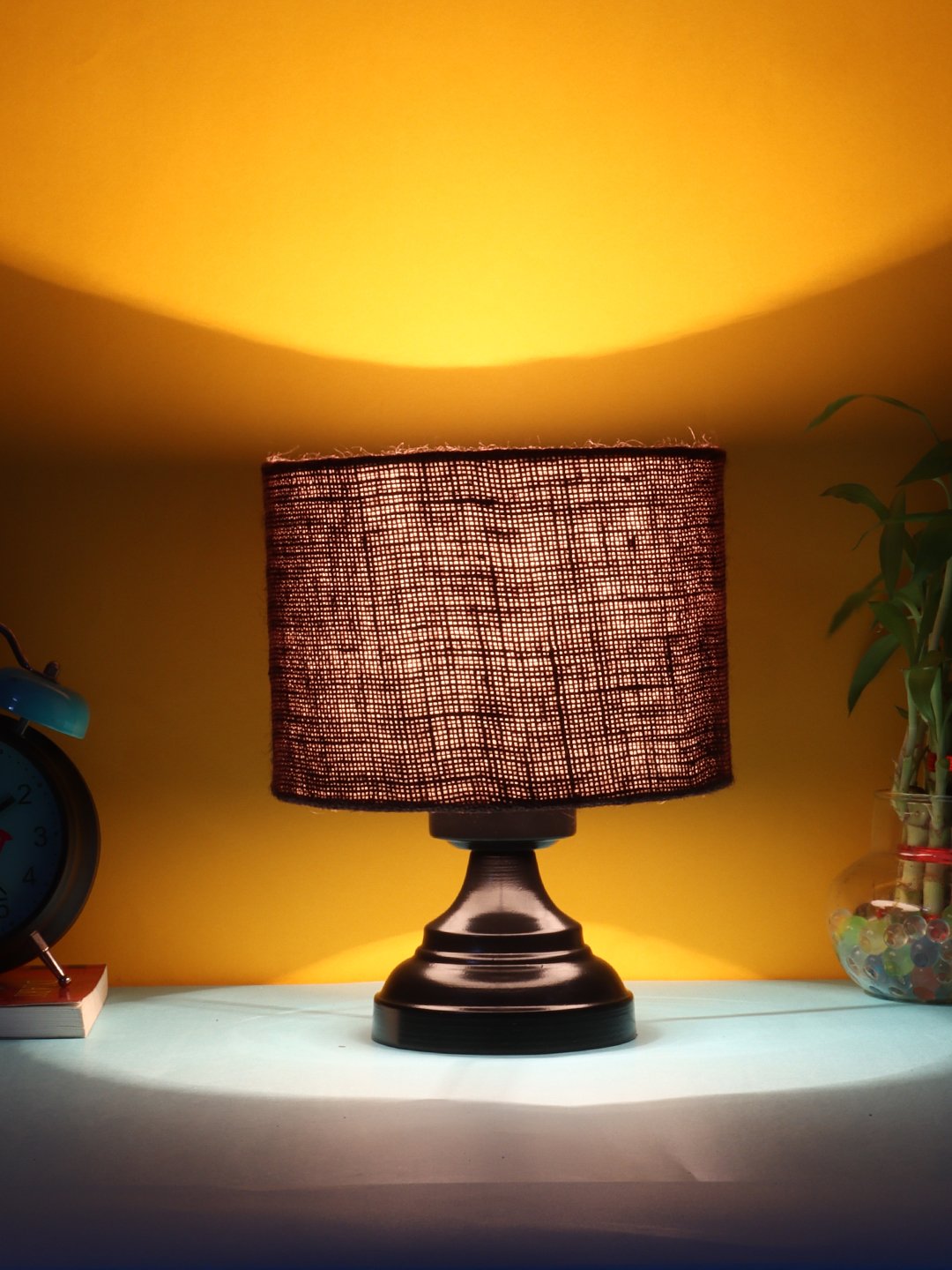 Ambika Home Artisan Collection Brown Gola Table Lamp with Iron Base Powder Coated | Premium Decorative Bedside Lamp for Bedroom, Living Room, Hall, Hotel, Café, Restaurant & Office | E27 Compatible - Image 3
