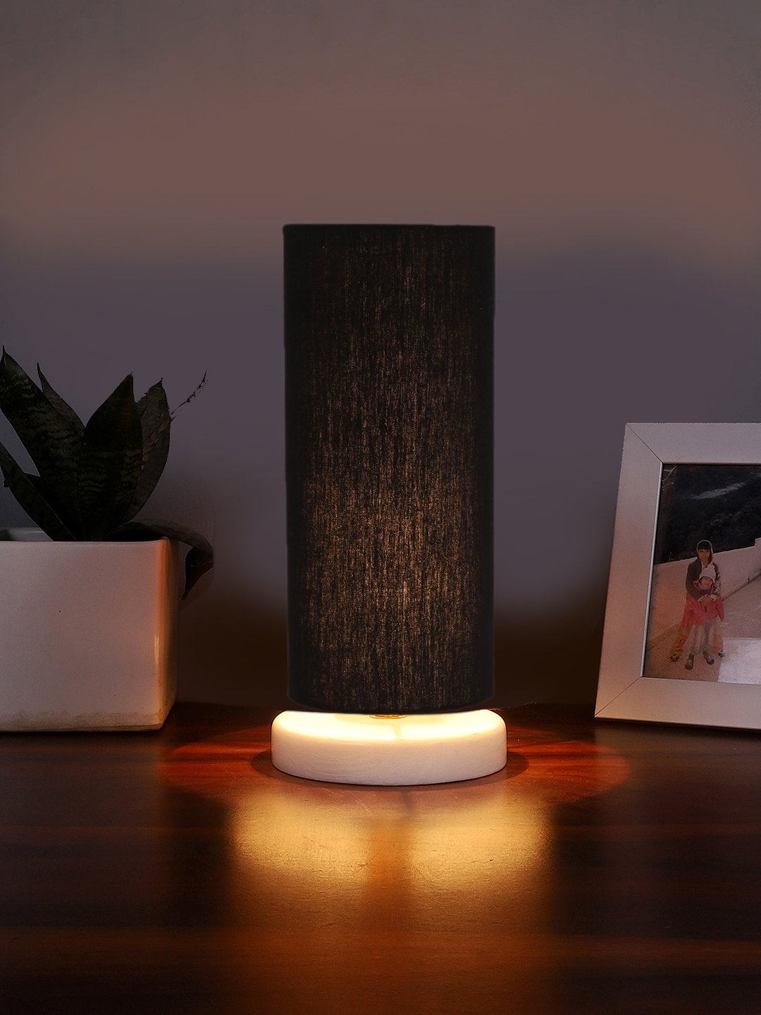 Ambika Home Aura Black Cotton Lamp Shade | Premium Glow Collection for Table Lamp, Floor Lamp, Hotel, Caf? & Home D?cor - Image 3