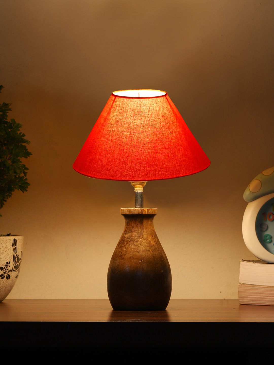 Ambika Home Bohemia Collection Orange Shade Table Lamp | Premium Decorative Bedside Lamp for Bedroom, Living Room, Hall, Hotel, Café, Restaurant, Office & Study Room | E27 Compatible - Image 3