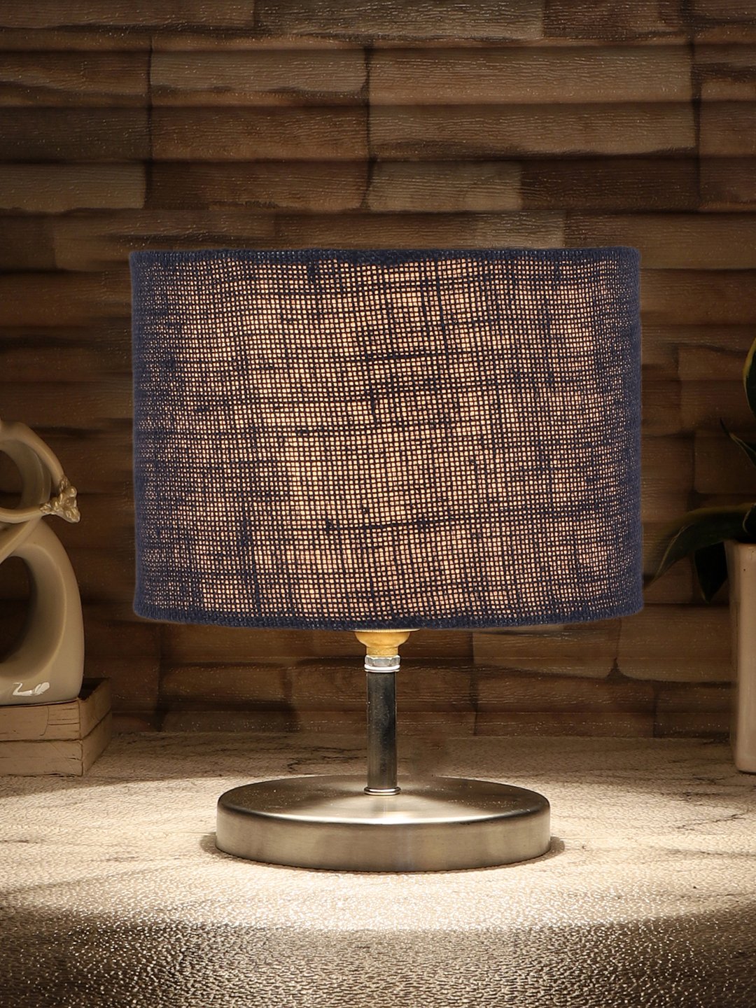 Ambika Home Blue Jute table lamp with Steel Base -68 - Image 3