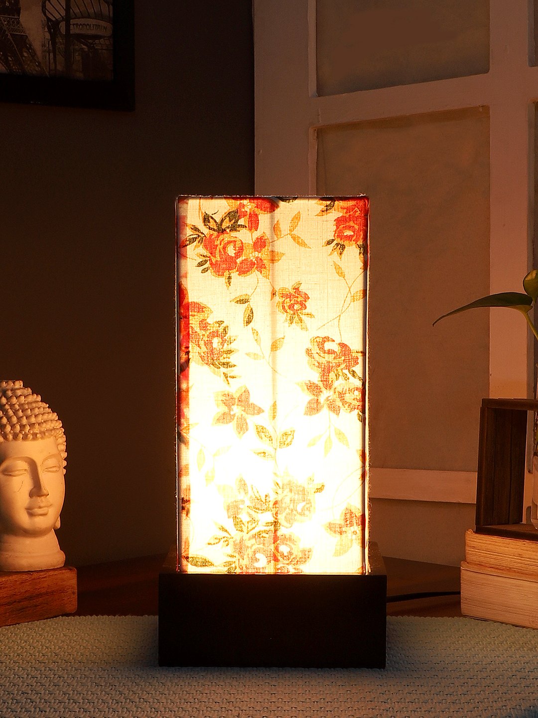 Ambika Home Multi Multi Square Brown Table Lamp Shade | Decorative Bedside Lamp for Living Room, Bedroom, Hotel, Cafe & Restaurant | SKU AT59 - Image 3