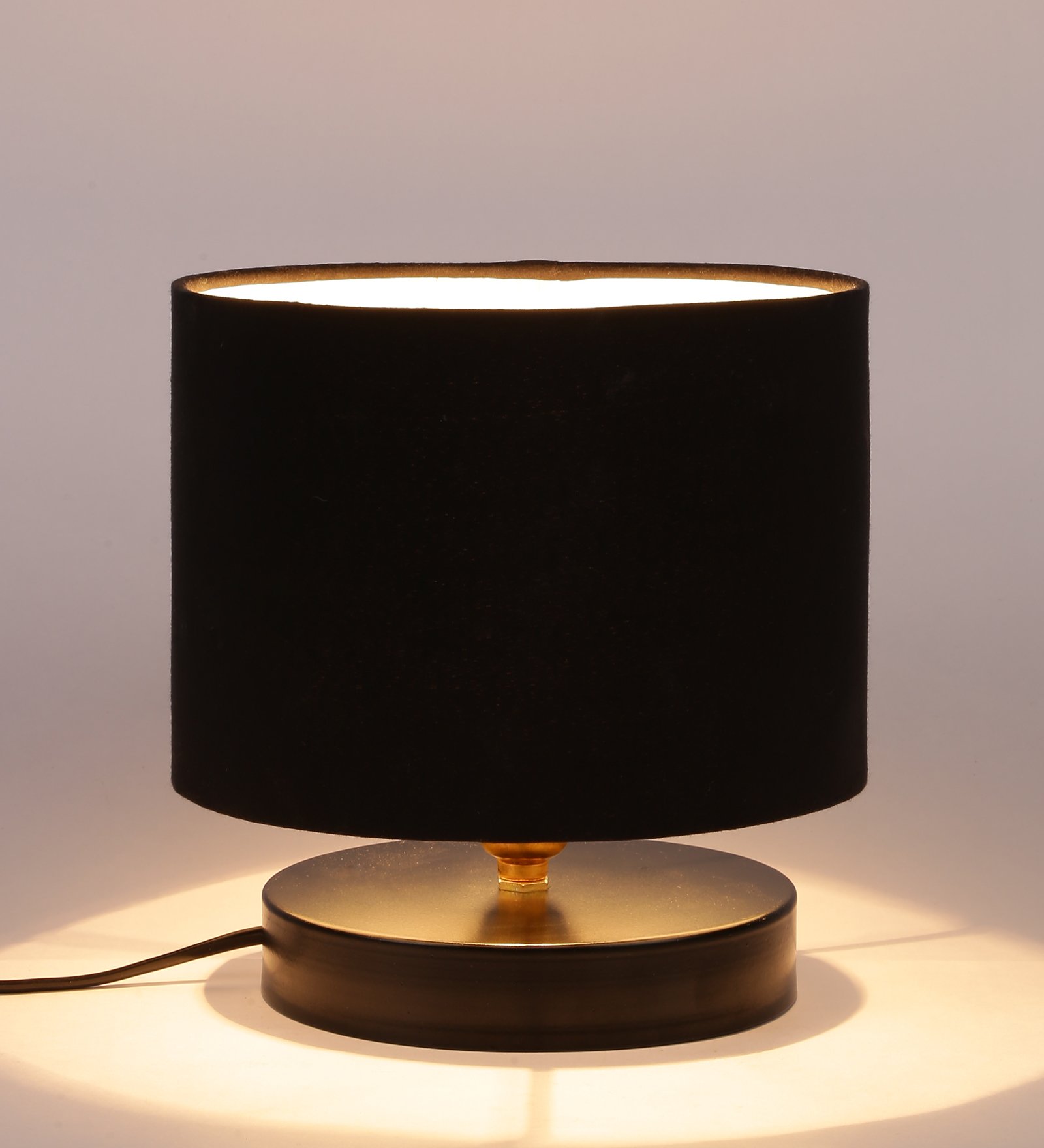 Ambika Home Bohemia Collection Black Gola Table Lamp with Wooden Base | Premium Decorative Bedside Lamp for Bedroom, Living Room, Hall, Hotel, Café, Restaurant & Office | E27 Compatible - Image 4