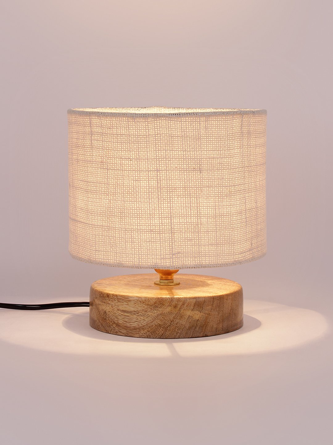 Ambika Home Elara Collection White Gola Table Lamp with Wooden Base | Premium Decorative Bedside Lamp for Bedroom, Living Room, Hall, Hotel, Café, Restaurant & Office | E27 Compatible - Image 4