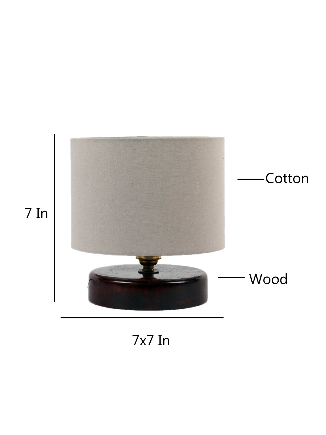 Ambika Home Bohemia Collection Grey Gola Table Lamp with Wooden Base | Premium Decorative Bedside Lamp for Bedroom, Living Room, Hall, Hotel, Café, Restaurant & Office | E27 Compatible - Image 4