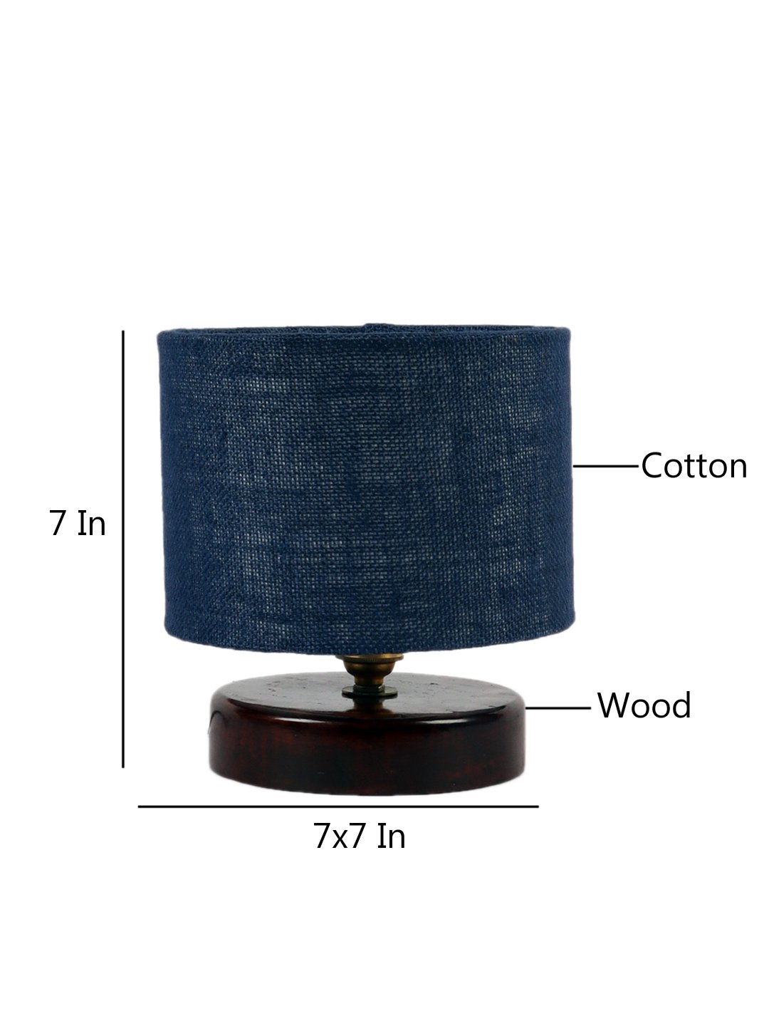 Ambika Home Solara Collection Blue Gola Table Lamp with Wooden Base | Premium Decorative Bedside Lamp for Bedroom, Living Room, Hall, Hotel, Café, Restaurant & Office | E27 Compatible - Image 4