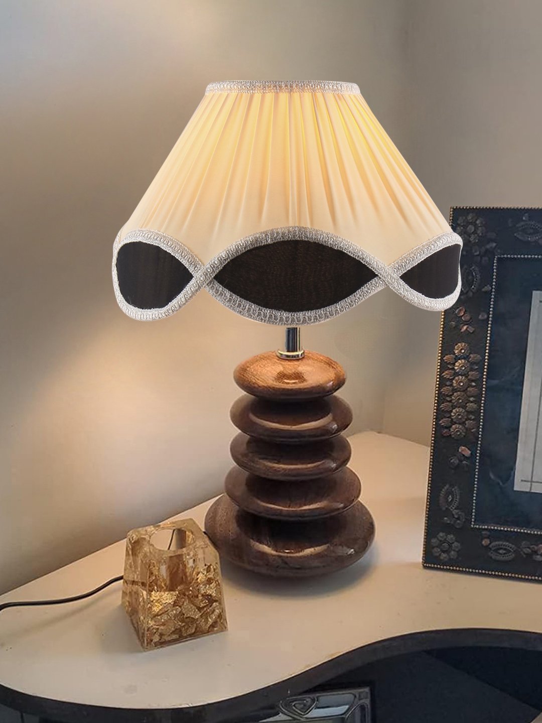 Devansh Royale Collection Multicolor Pebble Table Lamp | Premium Bedside Lamp for Bedroom, Living Room, Hall, Hotel, Café, Restaurant & Office | E27 Compatible - Image 4
